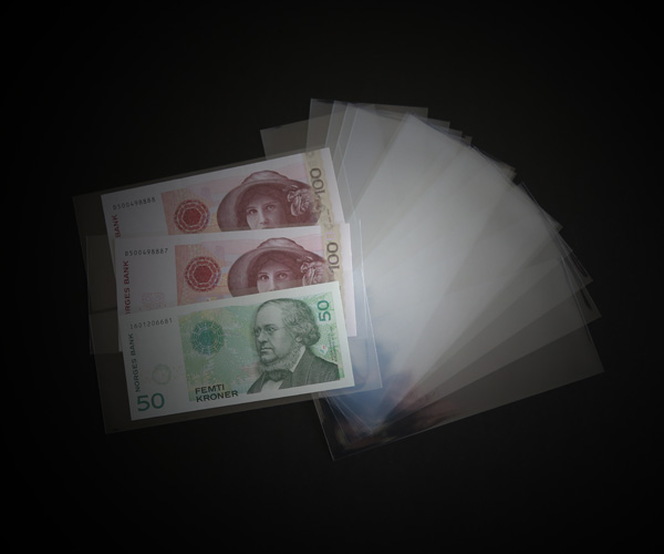 regular banknote paper money currency sleeve pvc free